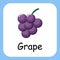 Grapes Fruit with text, Flat design. Vector Illustration Design. Isolated on a white backgound d