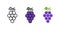Grapes. Grape icon. Linear color icon, contour, shape, outline. Thin line. Modern minimalistic design. Vector set