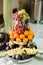 Grapes, pineapple, tangerines, orange, fruits set