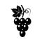 Grapes silhouette black icon.