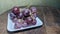 Grapes in white containers indoors