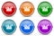 Graph, arrow, growth, business silver metallic glossy icons, set of modern design buttons for web, internet and mobile