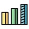 Graph chart benchmark icon vector flat