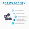 Graph, Chart, Data, Employee, Manager, Person, Statistics Solid Icon Infographics 5 Steps Presentation Background