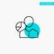 Graph, Chart, Data, Employee, Manager, Person, Statistics turquoise highlight circle point Vector icon