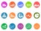 Graph chart round button icons set