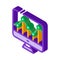 Graph On Computer Monitor Financial isometric icon