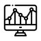 Graph On Computer Monitor Financial Vector Icon