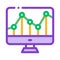 Graph On Computer Monitor Financial Vector Icon