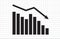 Graph with decrease report. Diagram with recession and bankruptcy progress