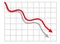 Graph with decrease report. Diagram with recession and bankruptcy progress. Business and finance