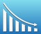 Graph with decrease report. Diagram with recession and bankruptcy progress. Business and finance