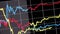 Graph of Gold Spot Stock market indicator on monitor. Camera panning