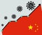 Graph with growing number of coronavirus cases. 2019-nCoV concept