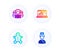 Graph laptop, Women group and Gingerbread man icons set. Doctor sign. Vector