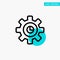 Graph, Marketing, Gear, Setting turquoise highlight circle point Vector icon