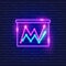 Graph neon icon. Vector illustration for design website, advertising, promotion, banner. Analysis and statistics concept