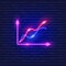 Graph neon icon. Vector illustration for design website, advertising, promotion, banner. Analysis and statistics concept