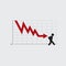 Graph Shows The Fall of The Stock Market. And the icon of the Person Showing Regret Vector