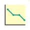Graph shows lower results vector icon