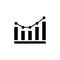 Graph statistic icon black vector. isolated