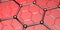 Graphene molecular nano technology structure on a red background - 3d rendering