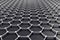 Graphene nanostructure sheet at atomic scale. 3d illustration