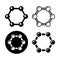 Graphene Structure Icons Set. Vector