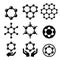 Graphene vector icons set