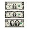 In this graphic, the 1 and 2 dollar bills are mereged