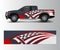 Graphic abstract grunge stripe designs for Truck decal, cargo van and car wrap vector