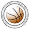 Graphic basketball logo. Vector isolated illustration of a basketball association or a sports event logo, sign, symbol.