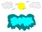 Graphic Beach Cloud Stock Illustration