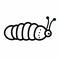 Graphic Black Outlines: An Animated Caterpillar Icon In Dansaekhwa Style