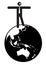 Graphic businessman on a globe