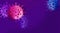 Graphic Coronavirus pandemic background art in magenta and purple