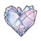 Graphic crystal in the shape of heart