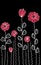 Graphic decoration poppy border