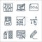 graphic design line icons. linear set. quality vector line set such as drawing, web de, graffiti, photo editing, svg file, basic