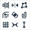 graphic design line icons. linear set. quality vector line set such as height, nodes, grid, align, rotate, bevel, transform, flip
