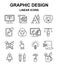 Graphic design linear icons.