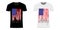 Graphic design t-shirt with flag and city skyline of USA and New York and grunge texture. USA and New York typographic design for