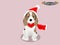 Graphic design vector of beagle dog dress santaclaus suit
