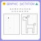 Graphic dictation. Giraffe. Kindergarten educational game for kids. Preschool worksheet for practicing motor skills. Working pages