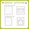 Graphic dictation. Kindergarten educational game for kids. Preschool worksheet for practicing motor skills. Working pages for