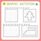 Graphic dictation. Preschool worksheets for practicing motor skills. Kindergarten educational game for kids. Working pages for