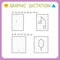 Graphic dictation. Working pages for children. Preschool worksheet for practicing motor skills. Kindergarten educational game for
