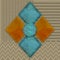 Graphic geometric background with 3D effects and textures and 4 marble-like Diamonds in orange and turquoise