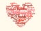 Graphic Heart Wordcloud for Thanksgiving or Valentine`s Day, thank you gift, gratitude, thanks,  love Inspirational Icon or logo