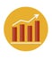 Graphic icon vector. Simple growth sign. Statistics growing graphic. Growing graph, bar chart, Flat icon